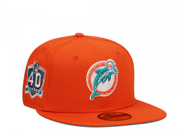 New Era Miami Dolphins 40th Anniversary Orange Edition 59Fifty Fitted Cap