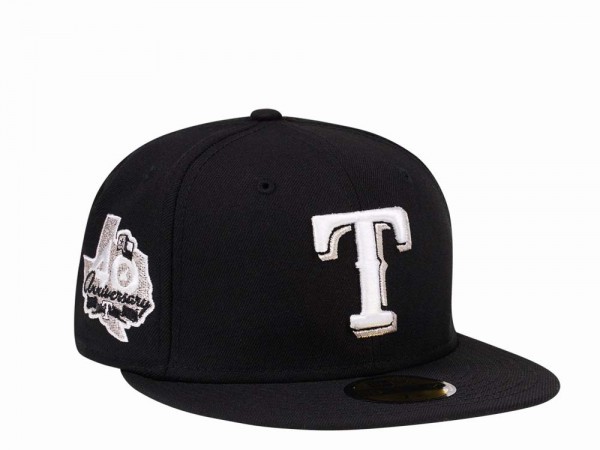 New Era Texas Rangers 40th Anniversary Silver Black Edition 59Fifty Fitted Cap