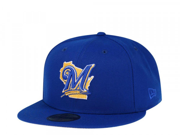 New Era Milwaukee Brewers Royal Blue Gray Edition 59Fifty Fitted Cap