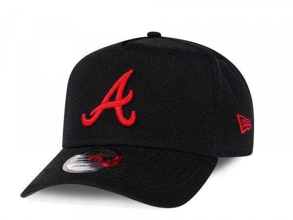 New Era Atlanta Braves Black 9Forty A Frame Snapback Cap
