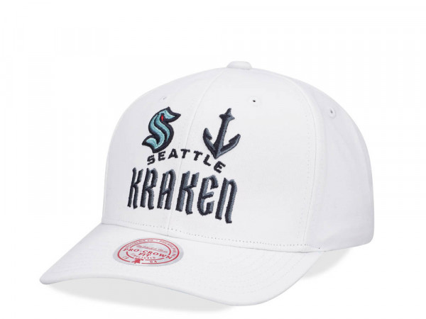 Mitchell & Ness Seattle Kraken All in Pro White Snapback Cap
