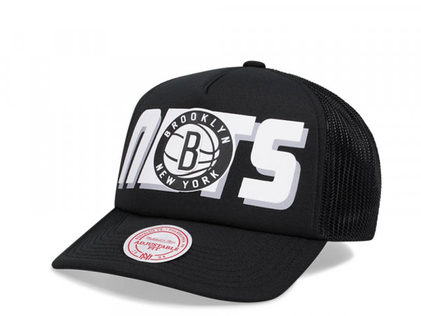 Mitchell & Ness Brooklyn Nets Black Billboard Trucker Snapback Cap