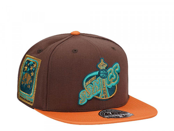 Mitchell & Ness Seattle Supersonics All Star Game Copper Top Hardwood Classic Dynasty Fitted Cap