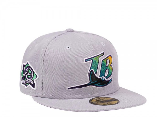 New Era Tampa Bay Rays 10 Seasons Gray and Purple Edition 59Fifty Fitted Cap