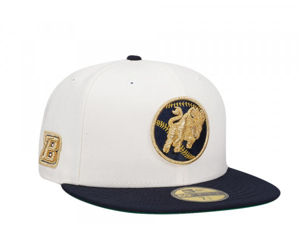 New Era Buffalo Bisons Chrome Gold Color Flip Two Tone Edition 59Fifty Fitted Cap