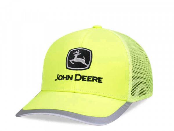 John Deere Construction Logo Yellow Trucker Snapback Cap