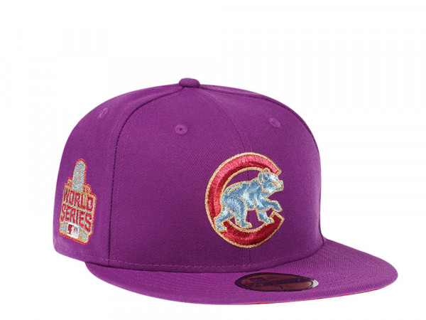 New Era Chicago Cubs World Series 2016 Grape Metallic Suede Elite Edition 59Fifty Fitted Cap