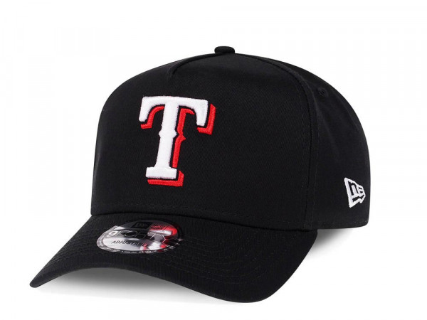 New Era Texas Rangers Black 9Forty A Frame Snapback Cap