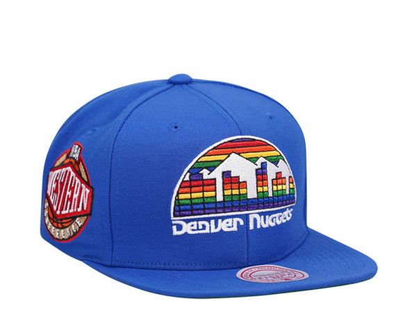 Mitchell & Ness Denver Nuggets Conference Patch Blue Snapback Cap