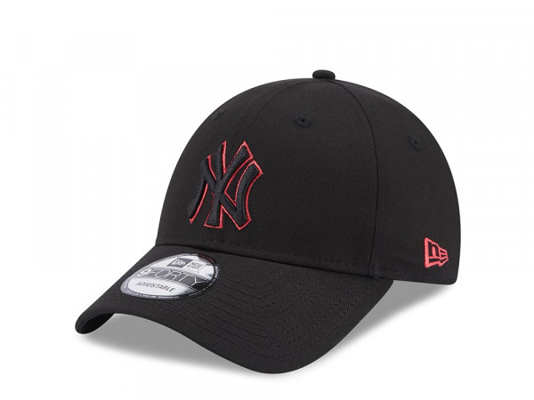 New Era New York Yankees Team Outline Black 9Forty Strapback Cap