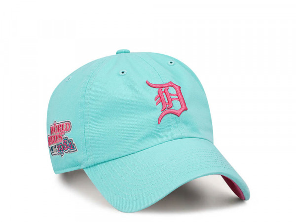 47Brand Detroit Tigers World Series 1984 Tiffany Blue Double Under Clean Up Strapback Cap
