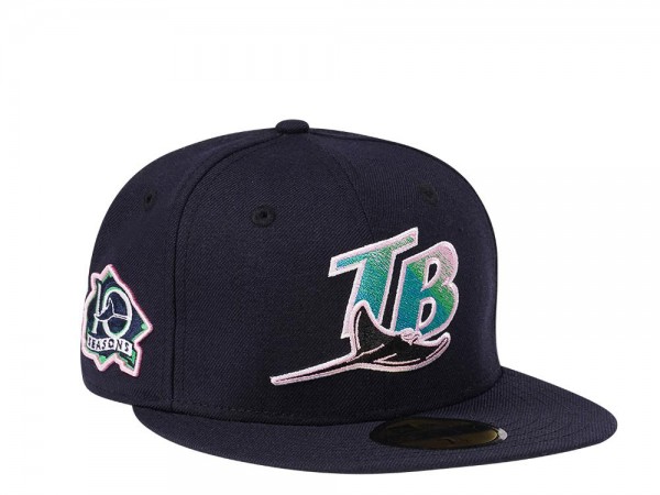 New Era Tampa Bay Rays 10 Seasons Navy and Pink Edition 59Fifty Fitted Cap