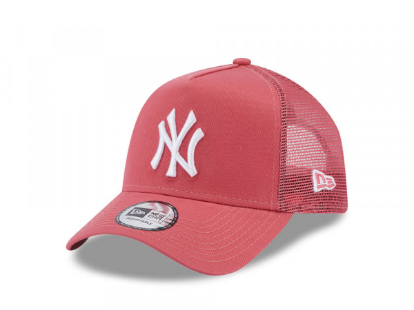New Era New York Yankees League Essential Pink A Frame Trucker Snapback Cap