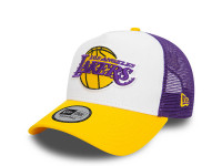 New Era Los Angeles Lakers White 9Forty Trucker A Frame Snapback Cap