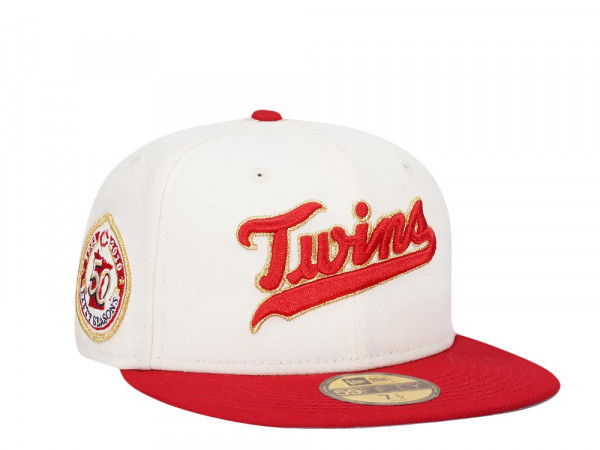 New Era Minnesota Twins 50th Anniversary Chrome Script Edition 59Fifty Fitted Cap