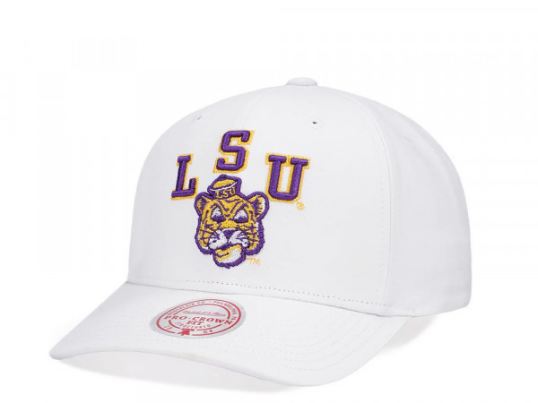 Mitchell & Ness Louisiana State University All in Pro White Snapback Cap