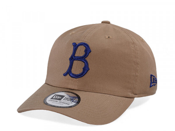 New Era Brooklyn Dodgers Khaki Casual Classic Edition Strapback Cap