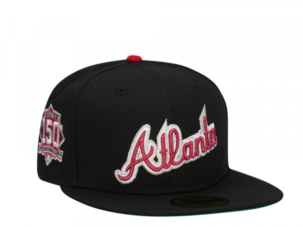 New Era Atlanta Braves 150th Anniversary Black Dome Metallic Edition 59Fifty Fitted Cap