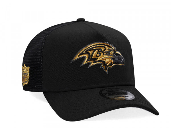 New Era Baltimore Ravens Black and Gold Classic Edition Trucker A Frame 9Forty Cap