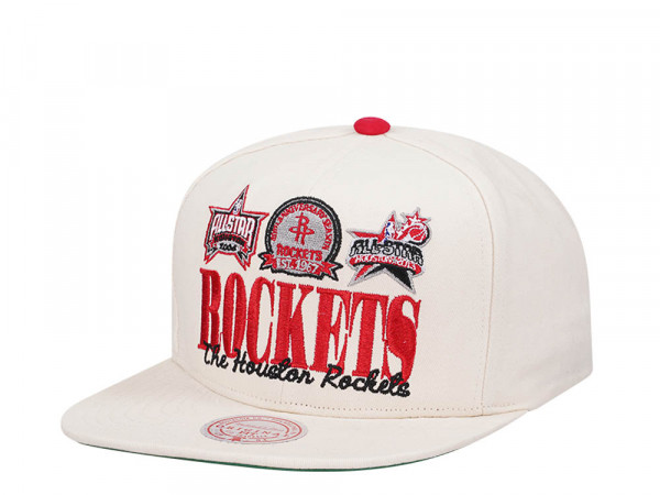 Mitchell & Ness Houston Rockets Reframe Retro Off White Snapback Cap