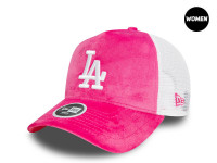 New Era Los Angeles Dodgers Pink Velour Womens Trucker Snapback Cap