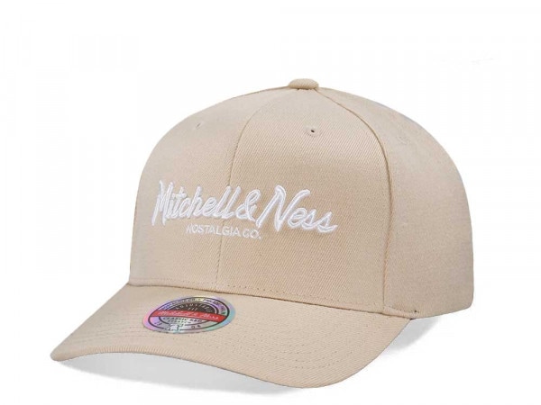 Mitchell & Ness Pinscript Branded Natural Classic Red Snapback Cap