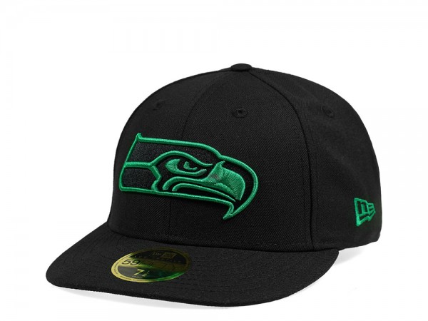 New Era Seattle Seahawks Black and Green Edition Low Profile 59Fifty Fitted Cap