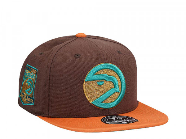 Mitchell & Ness Atlanta Hawks 25th Anniversary Copper Top Hardwood Classic Dynasty Fitted Cap