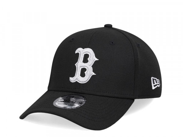 New Era Boston Red Sox Black and Gray Detail Edition 39Thirty Stretch Cap