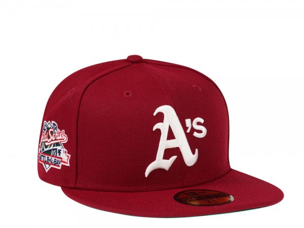 New Era Oakland Athletics World Series 1989 Smooth Red Throwback Edition 59Fifty Fitted Cap