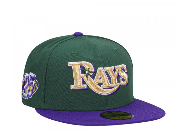 New Era Tampa Bay Rays 25th Anniversary Purple Green Two Tone Edition 59Fifty Fitted Cap