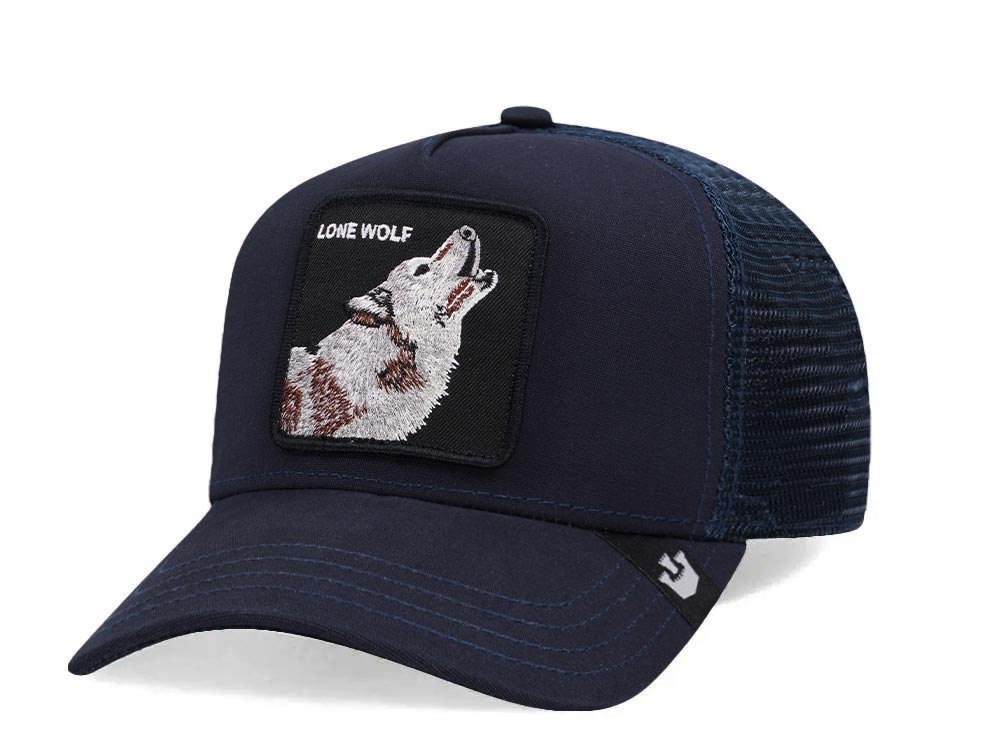 Goorin Bros The Lone Wolf Navy Trucker Snapback Casquette, CURVED  CASQUETTES, CASQUETTES