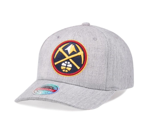 Mitchell & Ness Denver Nuggets Heather Gray Red Line Solid Flex Snapback Cap