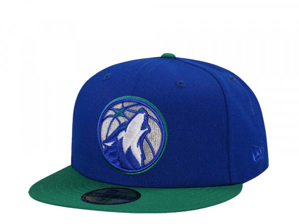 New Era Minnesota Timberwolves Blue Metallic Two Tone Edition 59Fifty Fitted Cap