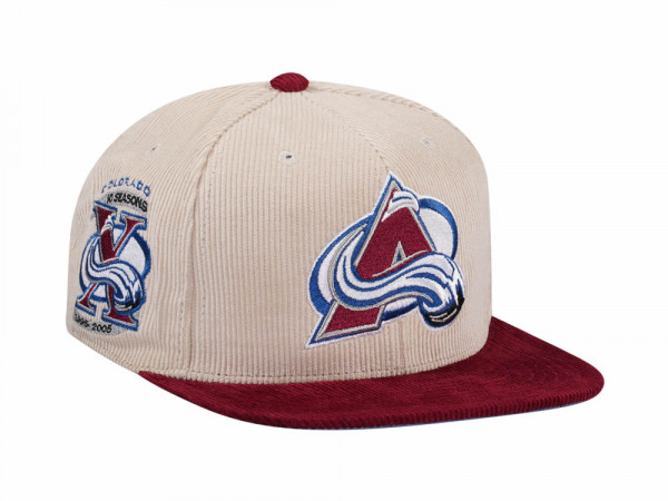 Mitchell & Ness Colorado Avalanche 10 Seasons Two Tone Cord Edition Dynasty Fitted Cap