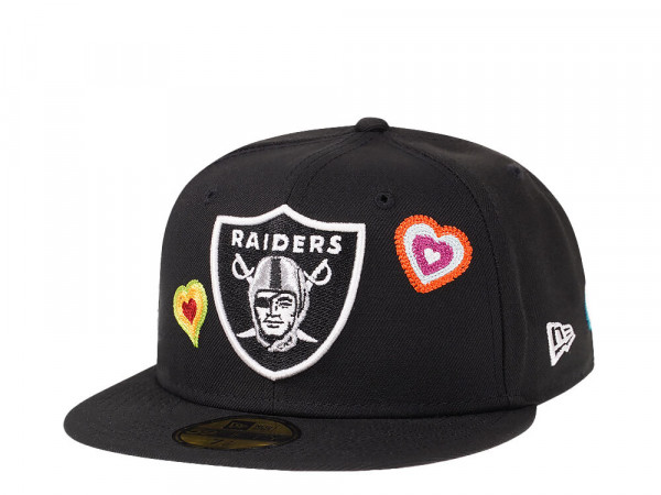New Era Las Vegas Raiders Black Chainstitchheart Edition 59Fifty Fitted Cap