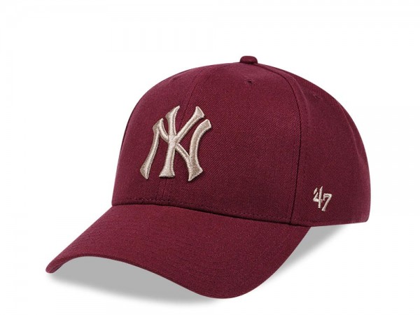 47Brand New York Yankees Dark Maroon Champagne Classic Snapback Cap