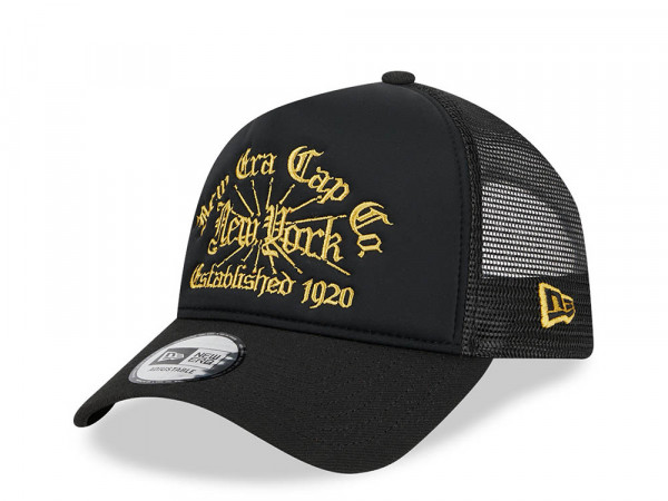 New Era Established 1920 Black Trucker A Frame Snapback Cap