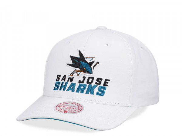 Mitchell & Ness San Jose Sharks All in Pro White Snapback Cap