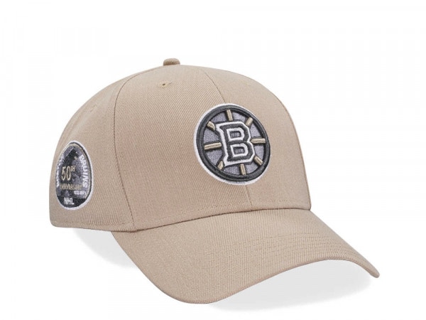 47Brand Boston Bruins 50th Anniversary Vintage Khaki Sure Shot MVP Snapback Cap