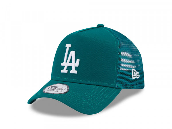 New Era Los Angeles Dodgers League Essential Green A Frame Trucker Snapback Cap