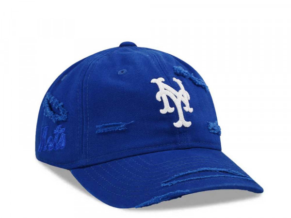 New Era New York Mets Light Royal Washed Distress 9Twenty Strapback Cap