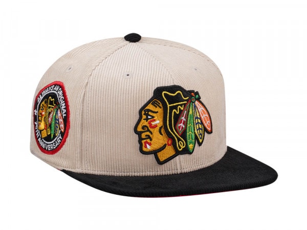 Mitchell & Ness Chicago Blackhawks 75th Anniversary Two Tone Cord Edition Dynasty Fitted Cap