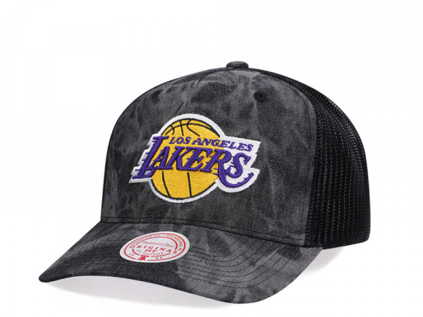 Mitchell & Ness Los Angeles Lakers Burnt Ends Black Trucker Snapback Cap