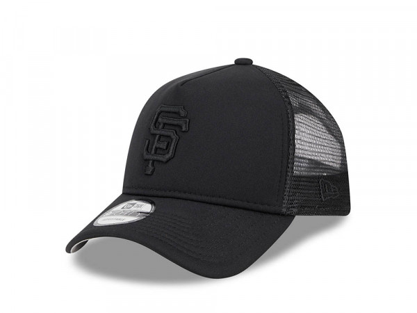 New Era San Franciso Giants Black All Day 9Forty A Frame Trucker Snapback Cap