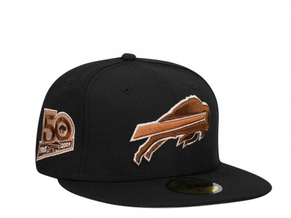 New Era Buffalo Bills 50th Anniversary Black Brown Edition 59Fifty Fitted Cap