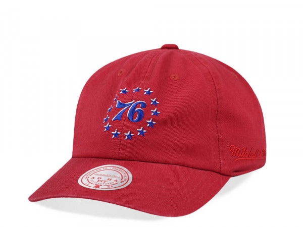Mitchell & Ness Philadelphia 76ers Golden Hour Glaze Red Dadhat Strapback Cap