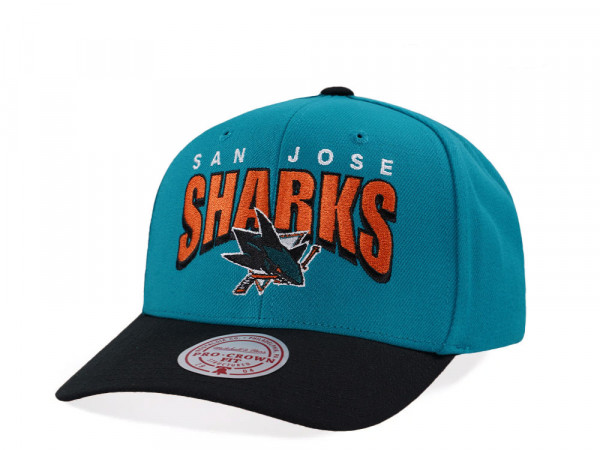 Mitchell & Ness San Jose Sharks Pro Crown Fit Blue Snapback Cap