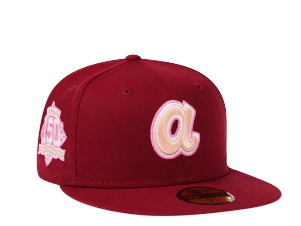New Era Atlanta Braves 150th Anniversary Smooth Red Peach Edition 59Fifty Fitted Cap