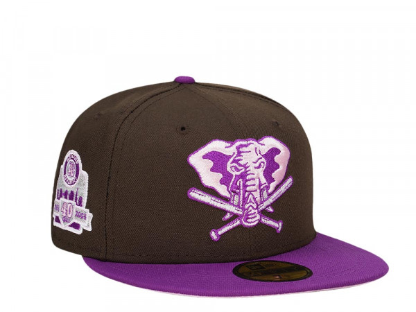 New Era Oakland Athletics 40th Anniversary Coffee Purple Edition 59Fifty Fitted Cap